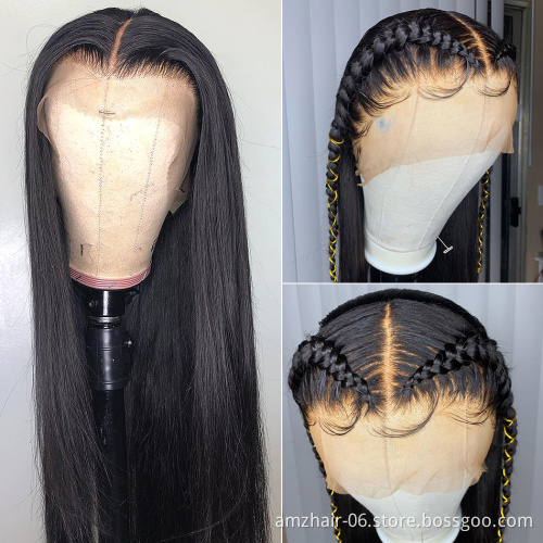 Full Hd Lace Frontal Closure Wigs for black women Pre Plucked Raw Indian Virgin Cuticle Aligned Human Hair 13X4 Lace Front Wig